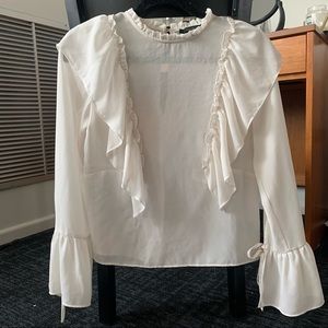 F21 ruffle bell sleeve blouse